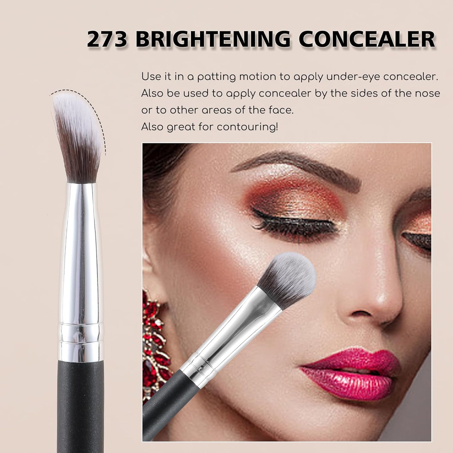 Makeup Brush Set 4PCS Premium Travel Make up Brush Kit -For Foundation, Blush, Bronzer, Eyeshadow,Setting Powder & Concealer Makeup Brushes with Black Case