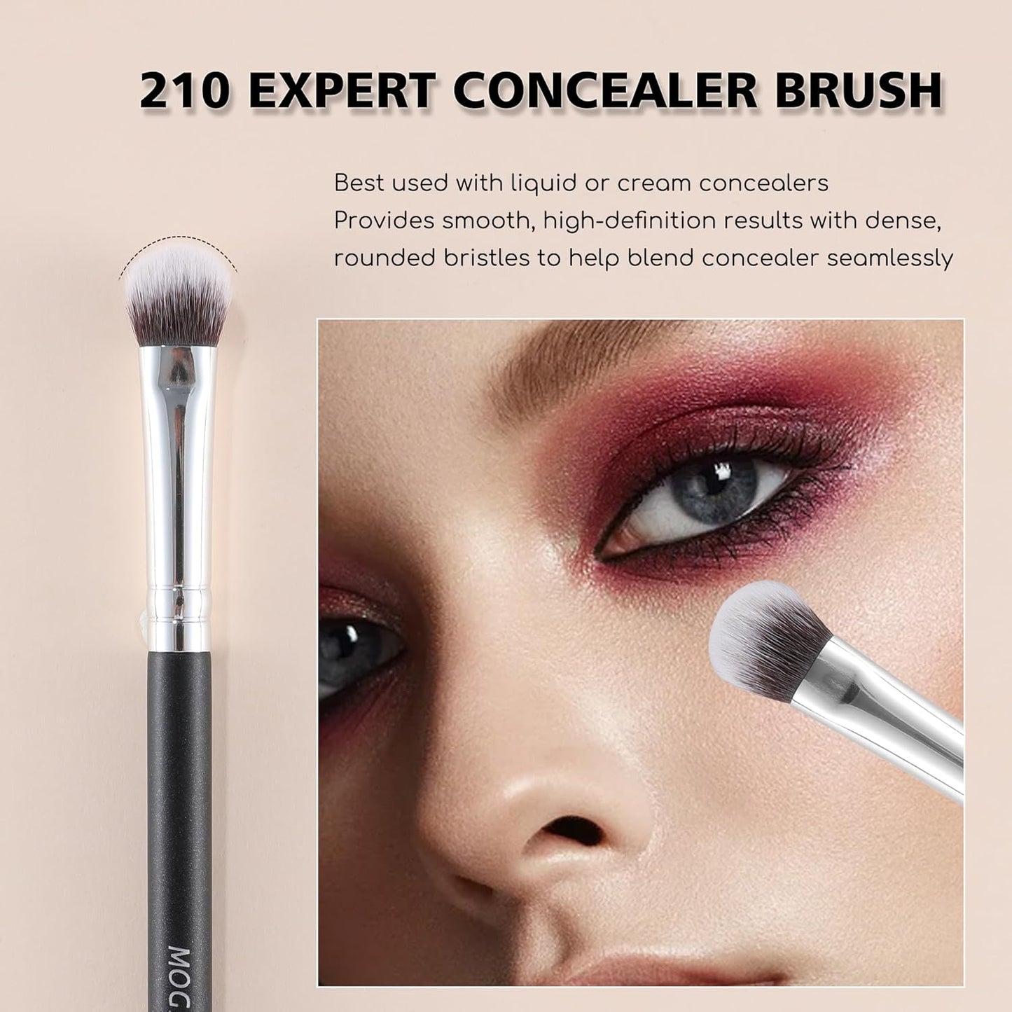 Makeup Brush Set 4PCS Premium Travel Make up Brush Kit -For Foundation, Blush, Bronzer, Eyeshadow,Setting Powder & Concealer Makeup Brushes with Black Case