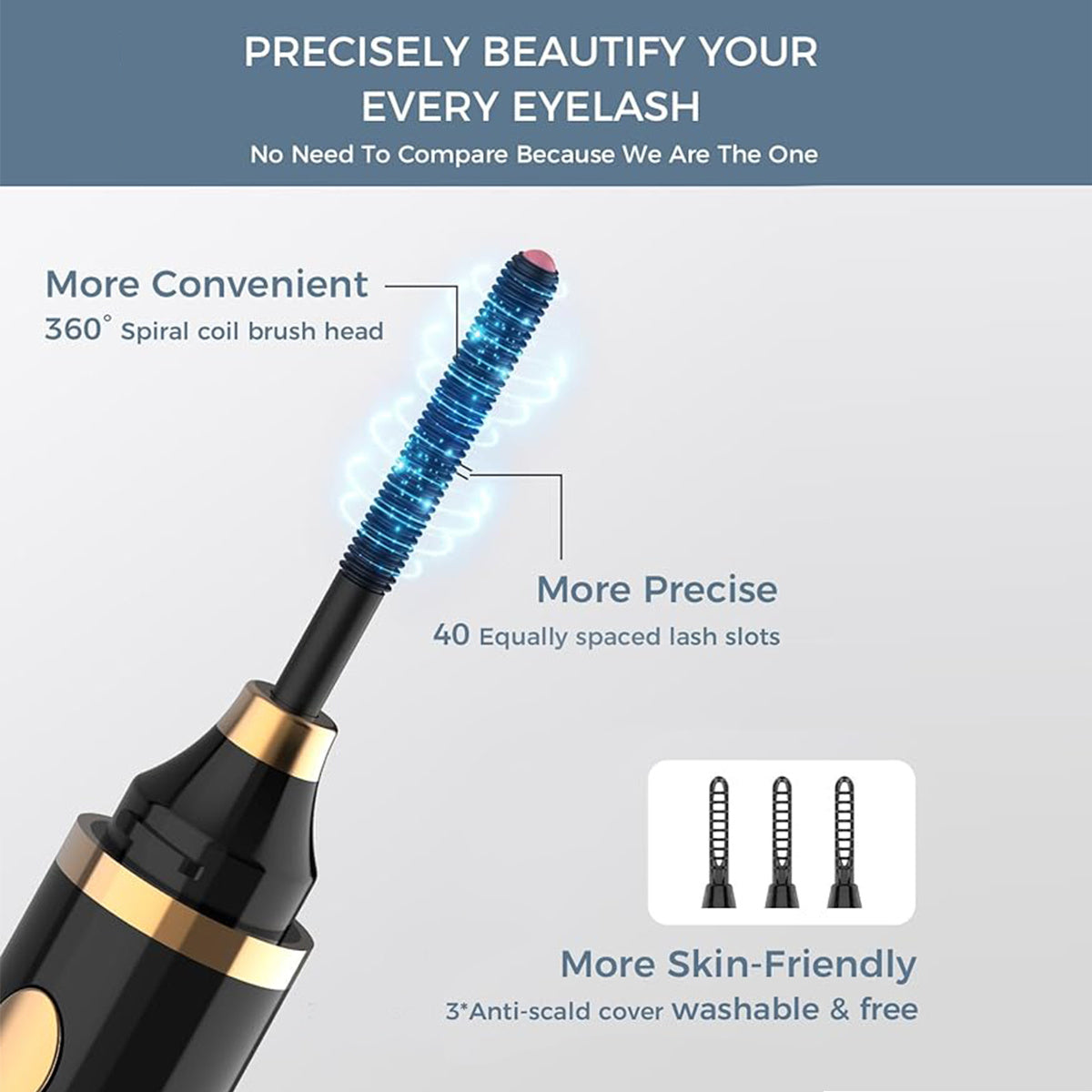 2025 New Release 3 In 1 Heated Eyelash Curler For Quick Natural Curling And Long-Lasting Lift Makeup Cosmetic