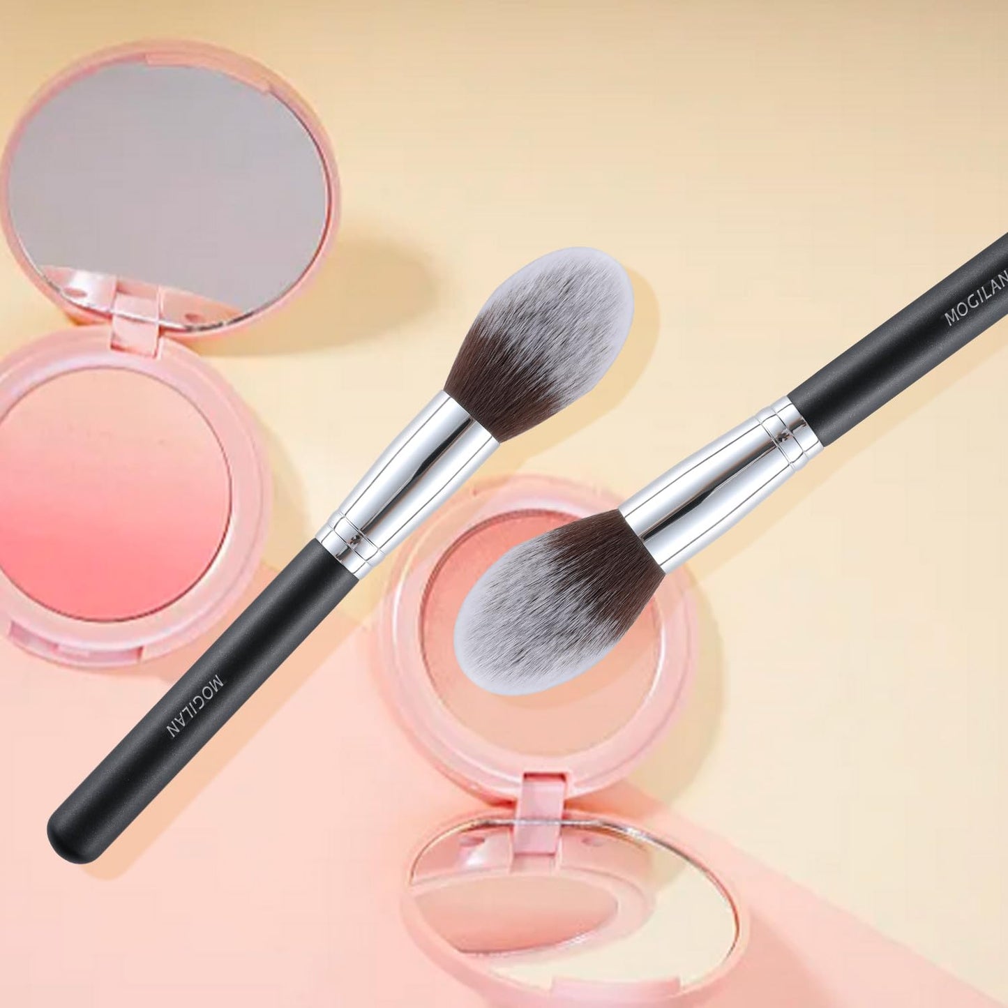 Makeup Brush Set 4PCS Premium Travel Make up Brush Kit -For Foundation, Blush, Bronzer, Eyeshadow,Setting Powder & Concealer Makeup Brushes with Black Case