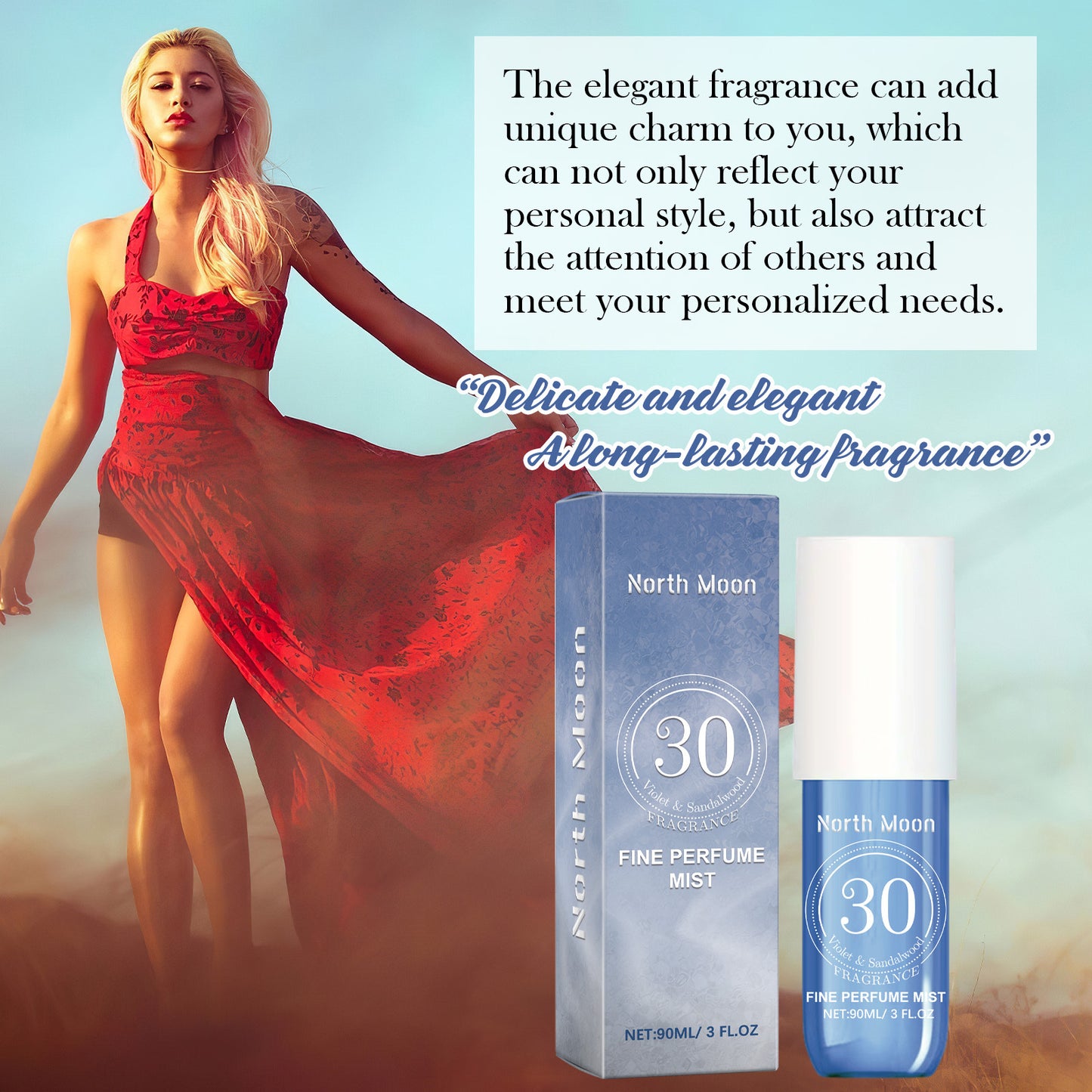 North Moon Hair & Body Mist – A Soft Floral Scent for Skin-Safe, Date-Ready Confidence