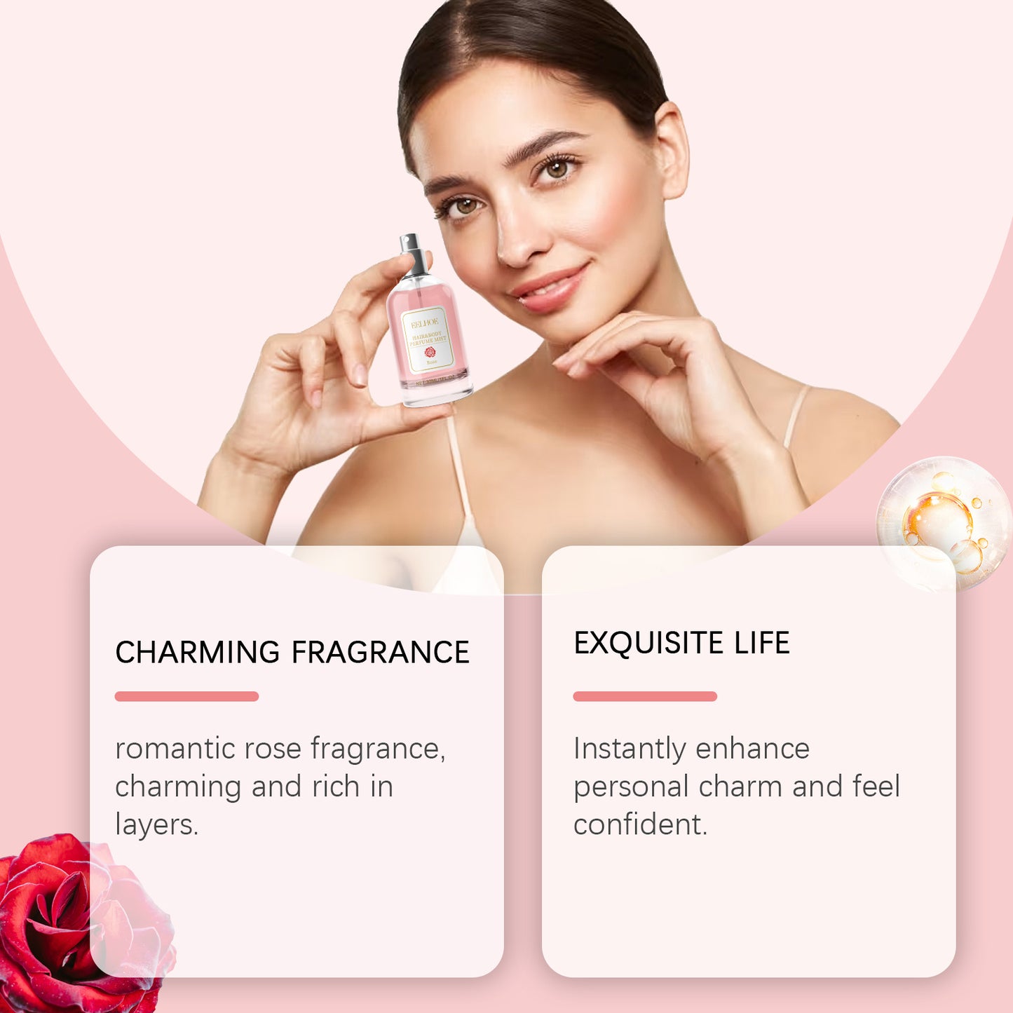 Rose Body & Hair Perfume Mist – A Romantic Bloom of Elegance for Everyday Grace