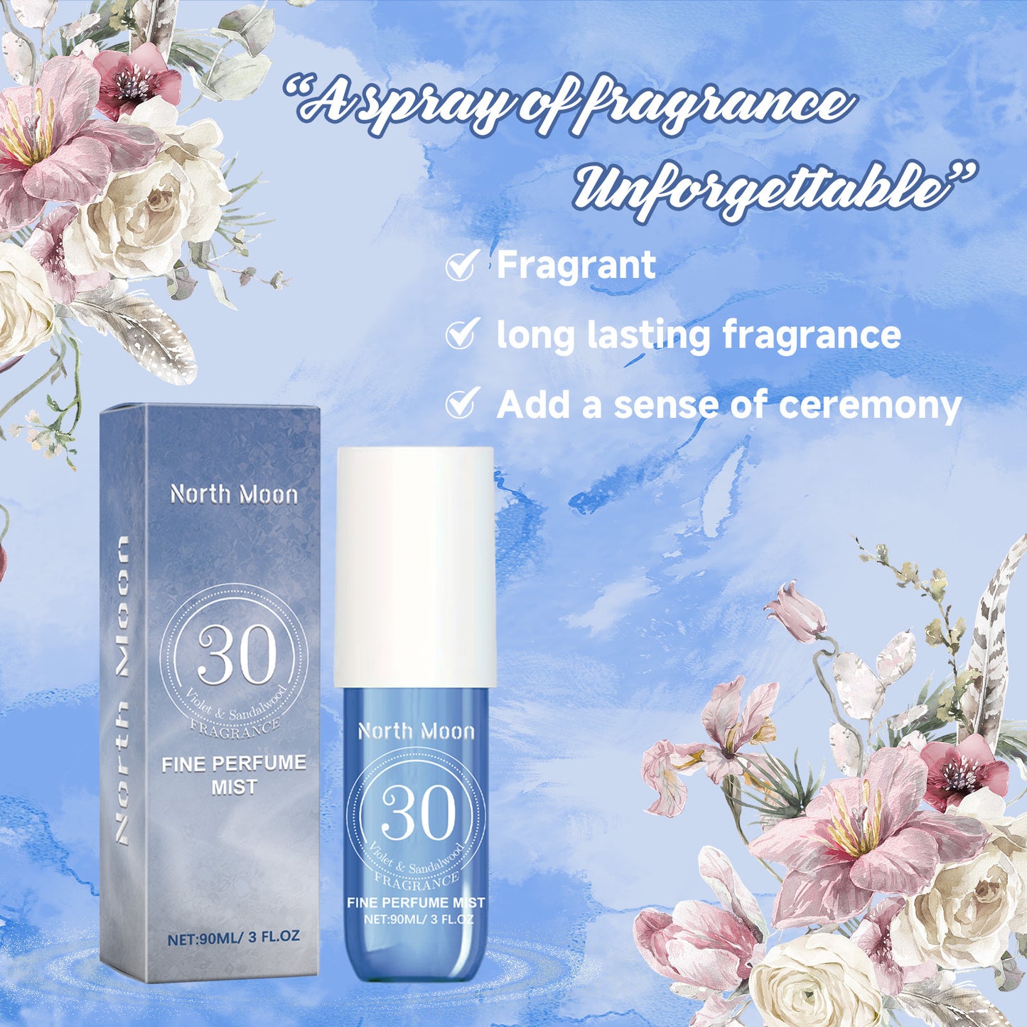 North Moon Hair & Body Mist – A Soft Floral Scent for Skin-Safe, Date-Ready Confidence