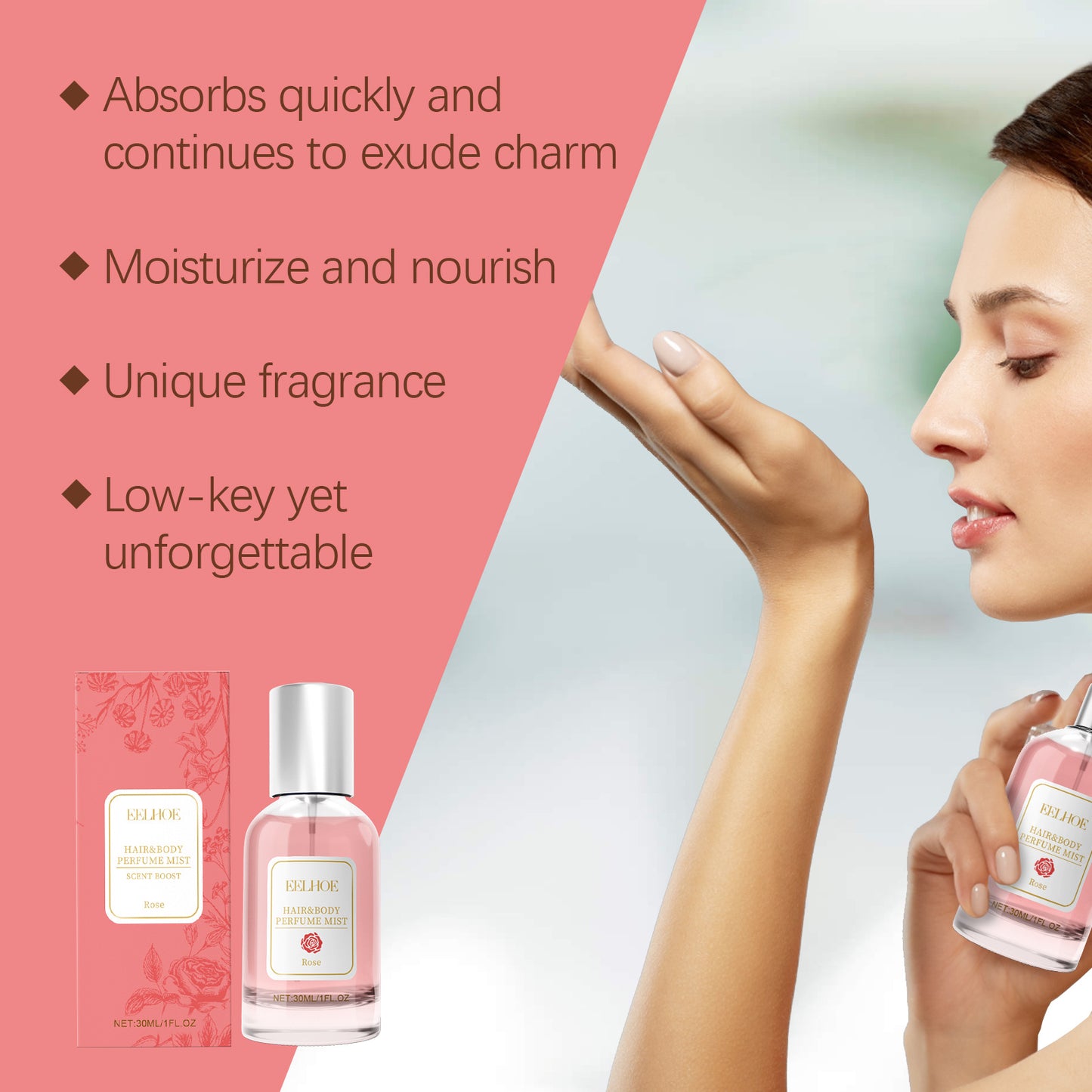 Rose Body & Hair Perfume Mist – A Romantic Bloom of Elegance for Everyday Grace