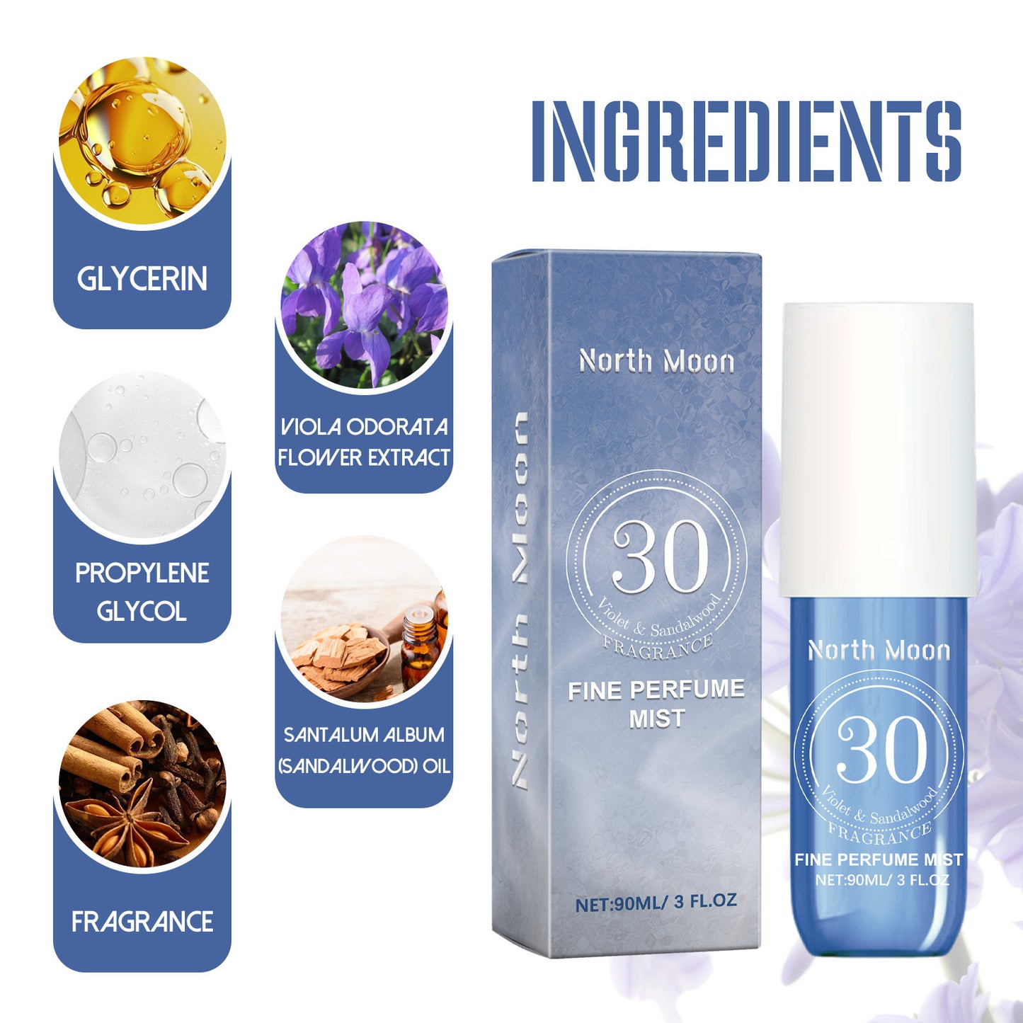 North Moon Hair & Body Mist – A Soft Floral Scent for Skin-Safe, Date-Ready Confidence