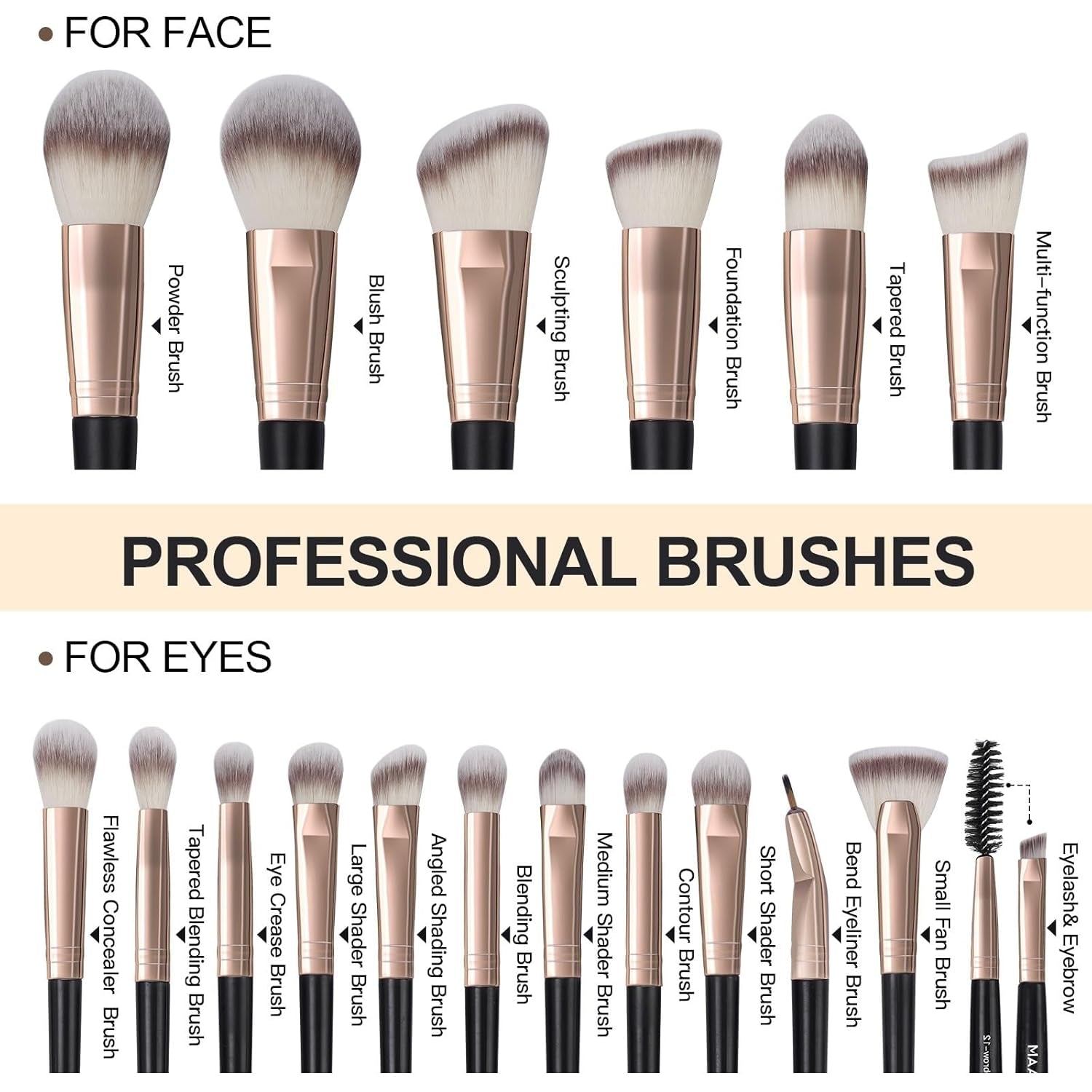 34 Pcs Makeup Brush Set Professional Makeup Brushes Kit Foundation Powder Eye Shadow Concealers Blending Brush Set Premium Synthetic Makeup Tool Gift for Women (Black)