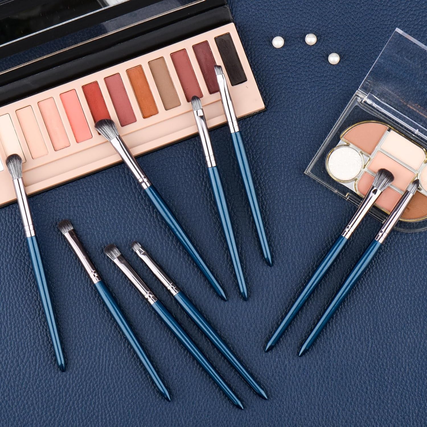 Professional Makeup Brush Set 14Pcs Makeup Brushes Kit Foundation Eyeshadow Powder Blending Eyebrow Eyelash Kabuki Brushes Cosmetic Brushs Travel Kits with Leather Bag Gift